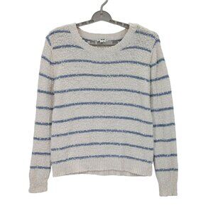 Paige Knit Sweater Women Size XS Striped Pullover Textured Nautical Preppy Cozy